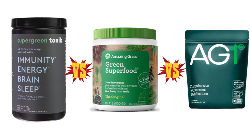SuperGreen Tonik vs Amazing Grass vs Athletic Greens Review by borgesmedicalspa